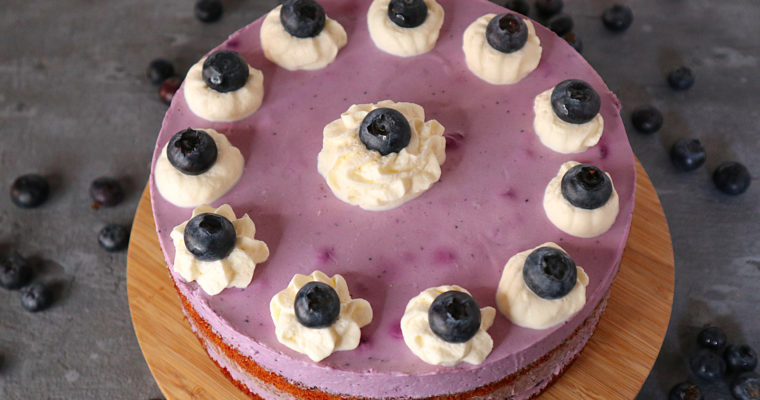 Glutenfreie Quark-Joghurt-Torte mit Blaubeeren